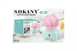 Аппарат для сахарной ваты Sokany SK-520 - 500W, кварцевый нагрев, диаметр 25 см, розовый thumbnail