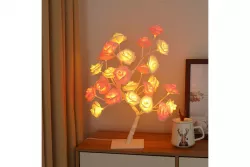 Светодиодная настольная лампа Дерево Роза - регулируемые ветви, 24 LED, металл, 50,8 см, энергосберегающая thumbnail