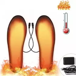 Стельки с подогревом от USB - 45°C нагрев, универсальный размер 35-45, питание от повербанка, кабель 1.5м в комплекте thumbnail