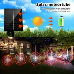 Светодиодные фонари Solar Starburst с фейерверком - 8 режимов, пульт ДУ, теплый белый, IP65, 4 шт thumbnail