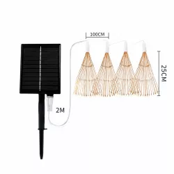 Светодиодные фонари Solar Starburst с фейерверком - 8 режимов, пульт ДУ, теплый белый, IP65, 4 шт thumbnail