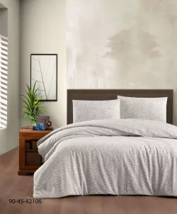 Теплое постельное белье евро Cotton Collection - фланель, 100% хлопок, Турция, пододеяло 200x220, простыня 240x260, 2 наволочки thumbnail