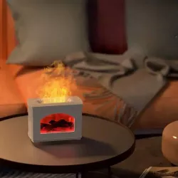 Увлажнитель воздуха CozyHome с эффектом пламени - аромадиффузор, ночник, ионизатор, регулируемая интенсивность, пластиковый корпус thumbnail
