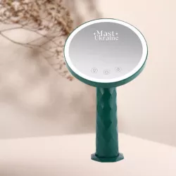 Настольное зеркало с LED подсветкой MIRROR - сенсорное управление, аккумулятор 1200 мАч, вращение 360°, 33x19 см thumbnail