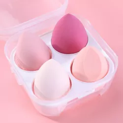 Набор мягких спонжей для макияжа ANbeauty - 4 шт, розовые, увеличиваются в 2 раза, легко очищаются thumbnail