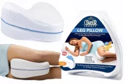 Ортопедическая подушка для ног Contour Legacy Leg Pillow - Поддержка коленей и ног, материал с эффектом памяти, облегчение боли при артрозе и травмах thumbnail
