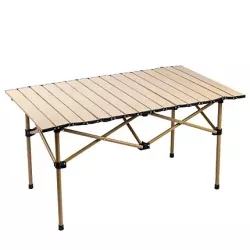 Складной стол AND10485-3 для пикника - 95x55x50 см, стальной каркас, алюминиевая столешница, до 30 кг нагрузки thumbnail