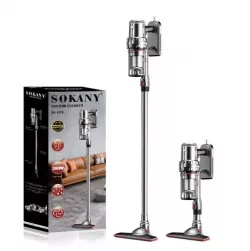 Беспроводной пылесос Sokany SK-3377 2000 Вт - мощность всасывания 150 Вт, съемный аккумулятор, турбощетка для ковров и ламината thumbnail