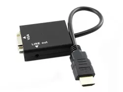 HDMI-VGA Видеоадаптер с аудио - Конвертер 1080P, кабель 3.5 мм в комплекте thumbnail