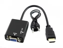HDMI-VGA Видеоадаптер с аудио - Конвертер 1080P, кабель 3.5 мм в комплекте thumbnail