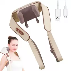Массажер для шеи и спины MASSAGER XL-653 - роликовый, USB, 3 режима, функция обогрева thumbnail