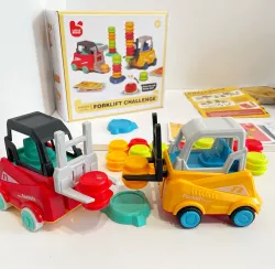 Настольная игра Соревнования погрузчиков - логика и координация, 2 игрока, машинки и блоки в комплекте thumbnail