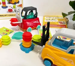 Настольная игра Соревнования погрузчиков - логика и координация, 2 игрока, машинки и блоки в комплекте thumbnail
