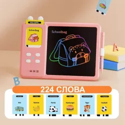 Интерактивные обучающие карточки Монтессори с LCD планшетом - 224 слова, 2 в 1, для детей 2-8 лет thumbnail
