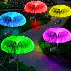 Уличная гирлянда фонарь на солнечной батарее Медуза RGB - датчик света, водонепроницаемость, высота 70 см, время работы 8-10 часов thumbnail