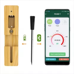 Цифровий Bluetooth термометр PROBE TEMP для м'яса та гриля - бездротовий, сумісний з iOS та Android, дальність 30 м thumbnail