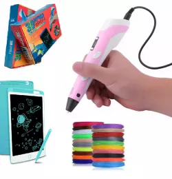 3D ручка 3D Pen-6 с LCD дисплеем - графический планшет, трафареты, 100 м пластика в комплекте thumbnail