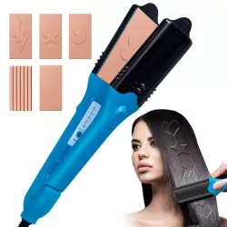 Плойка-выпрямитель HAIR STYLE XL-619 с керамическими пластинами - 5 сменных насадок, температура до 200°C, вращающийся 360° шну thumbnail