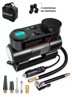 Автомобильный компрессор AND 25521-3 - 12В, 150 PSI, LED-фонарь, автоматическое отключение, комплект насадок thumbnail