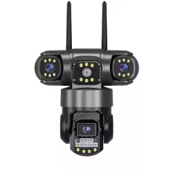 Уличная 4G IP камера EVKVO SC28 - 16MP, PTZ, 3 линзы, ночное видение, двусторонняя связь thumbnail