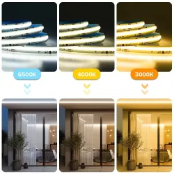 Світлодіодна LED стрічка COB 24V - 360 LED/m, Білий, IP20, Преміум якість, EPISTAR thumbnail