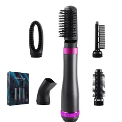 Фен-расчёска HAIRE DRYER HA51 - 5в1, 1000 Вт, 3 режима, 5 насадок, чёрный/розовый thumbnail