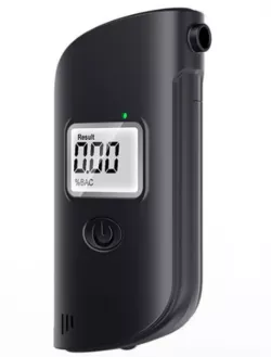 Алкотестер HA-170 с LCD дисплеем - полупроводниковый датчик, портативный, аварийный фонарик, черный thumbnail
