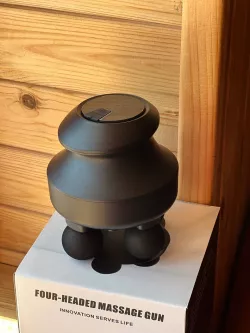 Минимассажер для глубоких тканей - 8 насадок, 5 скоростей, USB Type-C, миофасциальный массажер для спины и шеи thumbnail