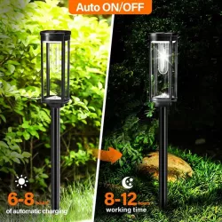 Комплект уличных светильников Solar Lawn Light Shinedo Y246 - 2 шт, теплый белый свет, солнечная зарядка, до 8 часов работы thumbnail