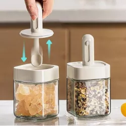 Набор баночек для приправ Spice Tin - 3 шт., стекло, регулируемая ложка, герметичные крышки thumbnail