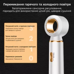 Фен-стайлер 3-в-1 для волос с насадками - быстрая сушка, завивка и выпрямление, турбомотор, защита от перегрева thumbnail