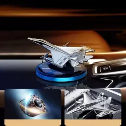 Ароматизатор для авто в виде самолета F15 - алюминиевый, солнечная батарея, эфирные масла, бесшумный вентилято thumbnail