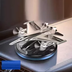 Ароматизатор для авто в виде самолета F15 - алюминиевый, солнечная батарея, эфирные масла, бесшумный вентилято thumbnail