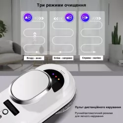 Робот для мойки окон IXIU с пультом - Автоматический, для сухой и влажной уборки, время работы 20 минут, 3 маршрута thumbnail