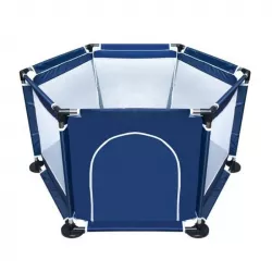 Детский манеж Malatec 126х109х65,5 см - темно-синий, нержавеющая сталь, сетка, складной, до 50 кг thumbnail