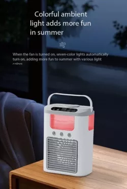 Настольный вентилятор-охладитель Air Cooler Fan 1346 - 3 в 1: увлажнение, LED-подсветка, USB-питание, 3 скорости thumbnail