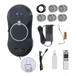 Робот для мойки окон IXIU Glass Cleaning Robot - пульт управления, автоматический, черный, автономная работа 20 мин, 10 салфеток в комплекте thumbnail