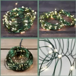 Гирлянда Роса LED на зеленом проводе - USB, 8 режимов, IP20, 20*200 см thumbnail