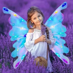 Светодиодные крылья феи Wings of Fairy - 65 см, подсветка и музыка, регулируемые лямки, безопасные материалы thumbnail