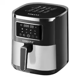 Аэрофритюрка Sokany SK-10052 - 1700W, 7 л, сенсорное управление, 8 программ, нержавеющая сталь thumbnail