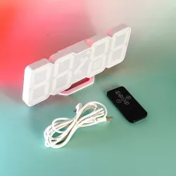 Електронний настільний годинник-будильник LY 1089 - LED-дисплей, термометр, USB-живлення, білий thumbnail