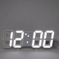 Електронний настільний годинник-будильник LY 1089 - LED-дисплей, термометр, USB-живлення, білий thumbnail
