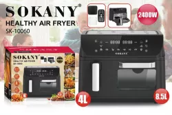 Аэрофритюрница Sokany SK-10060 - 2 чаши, 10 программ, сенсорное управление, антипригарное покрытие thumbnail