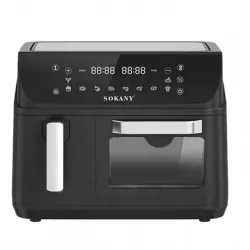 Аэрофритюрница Sokany SK-10060 - 2 чаши, 10 программ, сенсорное управление, антипригарное покрытие thumbnail