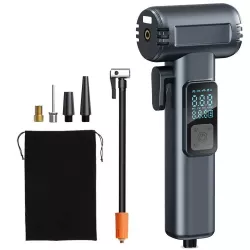 Автомобильный компрессор перезаряжаемый 150PSI 12V с Powerbank SW-201B - Цифровой дисплей, автоотключение, зарядка через USB thumbnail