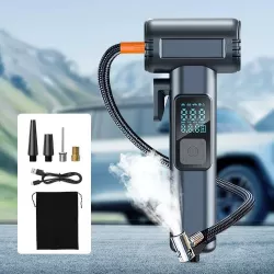 Автомобильный компрессор перезаряжаемый 150PSI 12V с Powerbank SW-201B - Цифровой дисплей, автоотключение, зарядка через USB thumbnail