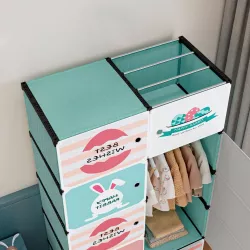 Детский шкаф Closet AND LY-1047 - мини-компактный, портативный, 4 полки, модульный дизайн, безопасные материалы thumbnail
