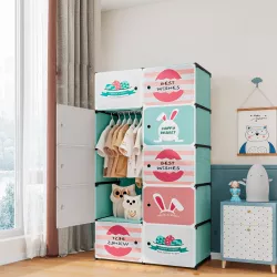 Детский шкаф Closet AND LY-1047 - мини-компактный, портативный, 4 полки, модульный дизайн, безопасные материалы thumbnail