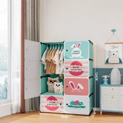 Детский шкаф Closet AND LY-1047 - мини-компактный, портативный, 4 полки, модульный дизайн, безопасные материалы thumbnail
