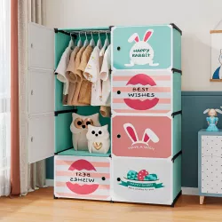 Детский шкаф Closet AND LY-1047 - мини-компактный, портативный, 4 полки, модульный дизайн, безопасные материалы thumbnail